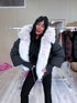 Jacket "IMPORTANT" FC7629 - BLACK WITH BEIGE PRE-ORDER